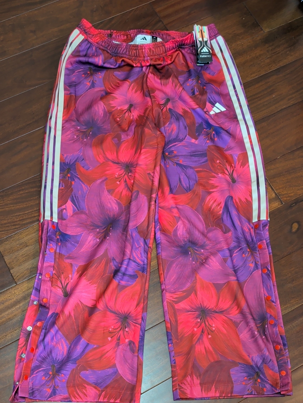 FARM Rio X Adidas Floral Track Joggers in Red & Purple Size XL